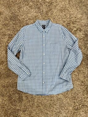 GAP Men’s Slim Button Down Shirt - Blue Checked, size XXL